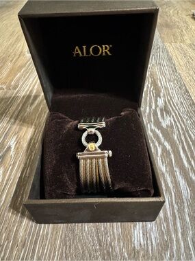 ALOR Two-Tone Cable-Link Bracelet in Black and Gold 18k